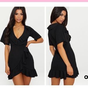 Pretty little thing wrap frill dress
